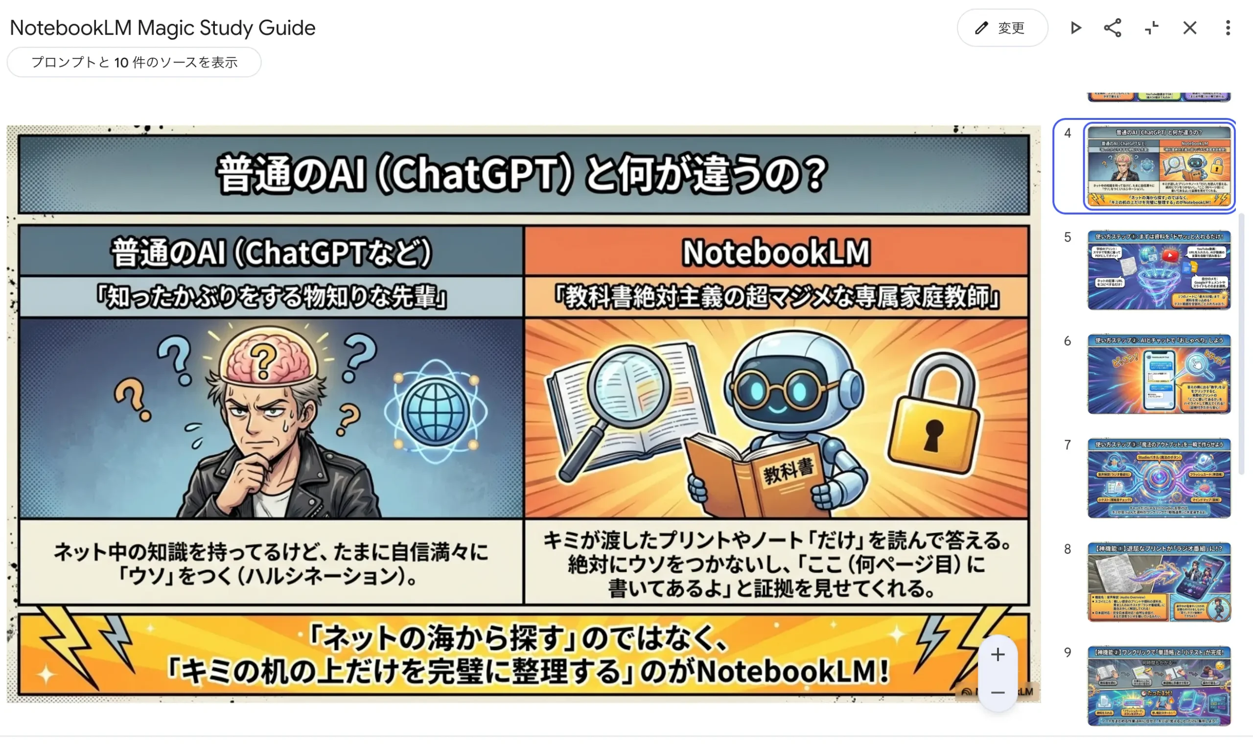 NotebookLMで自動生成した授業スライドの例